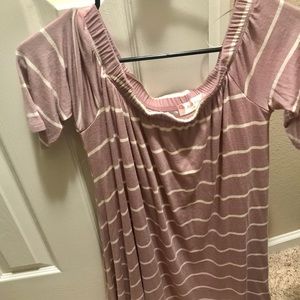 Off the shoulder summer dress.